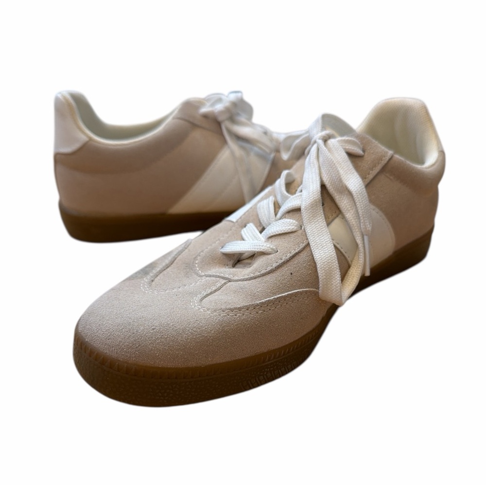 French Connection Austra Beige and White Sneakers - Picture 5 of 10